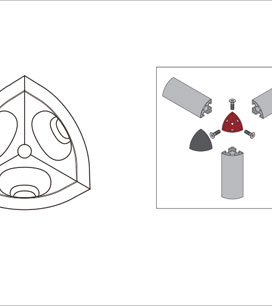 R型材三維角連接件二維圖2 R型材三維角連接件二維圖2