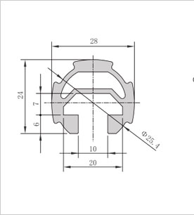 D28-B鋁合金精益管型材二維圖 D28-B鋁合金精益管型材二維圖