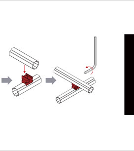 精益管十字連接件安裝示意圖 精益管十字連接件安裝示意圖
