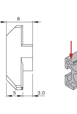 鋁型材T型螺母二維圖 鋁型材T型螺母二維圖