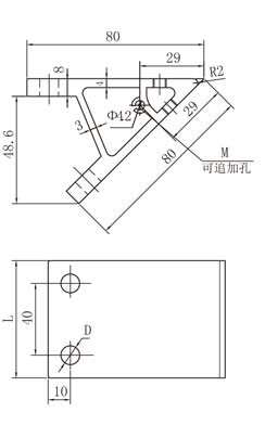 80*規格鋁型材45度角碼物理參數1 80*規格鋁型材45度角碼物理參數1